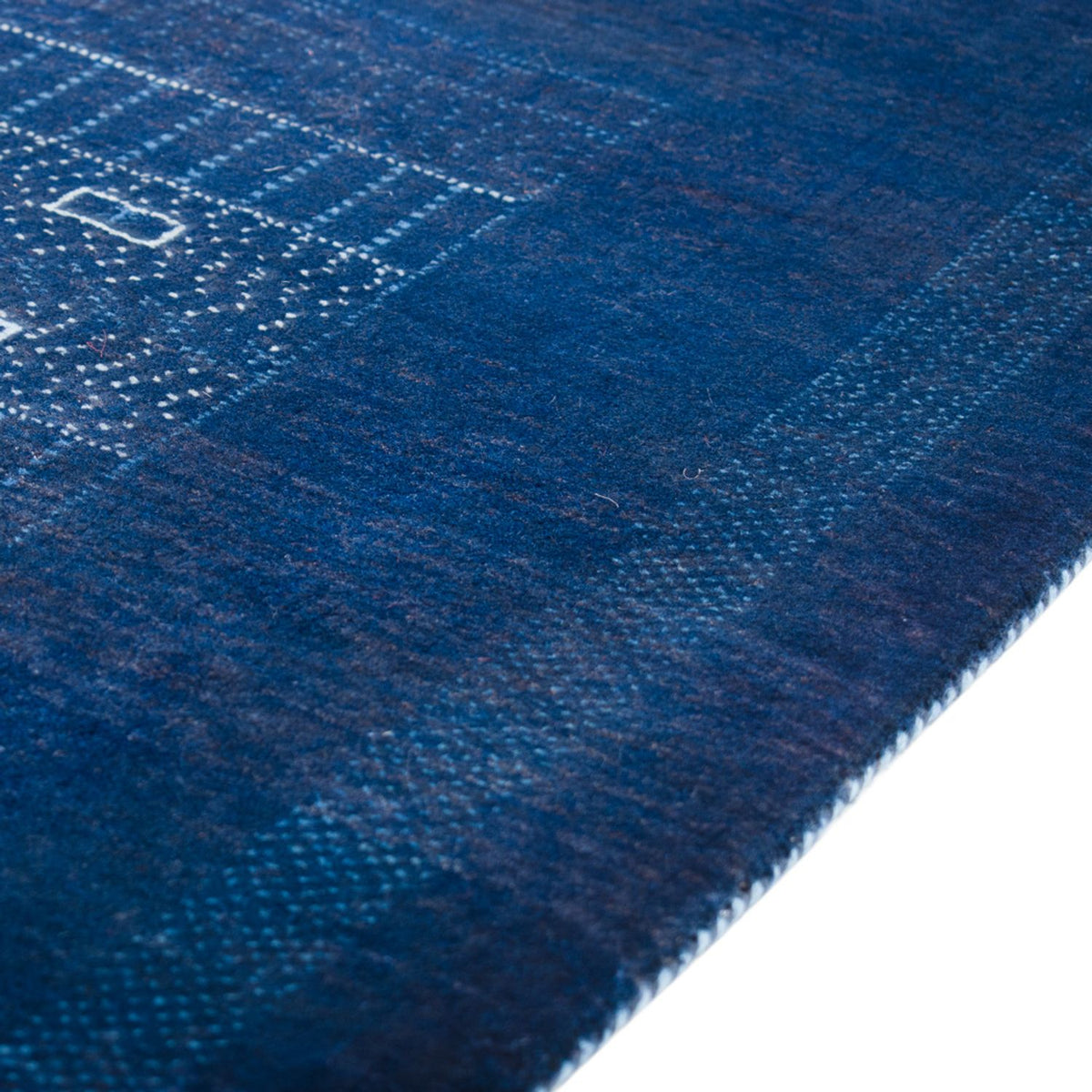 Tapis Gabbeh - Loribaft Persan - 132 x 75 cm - bleu foncé