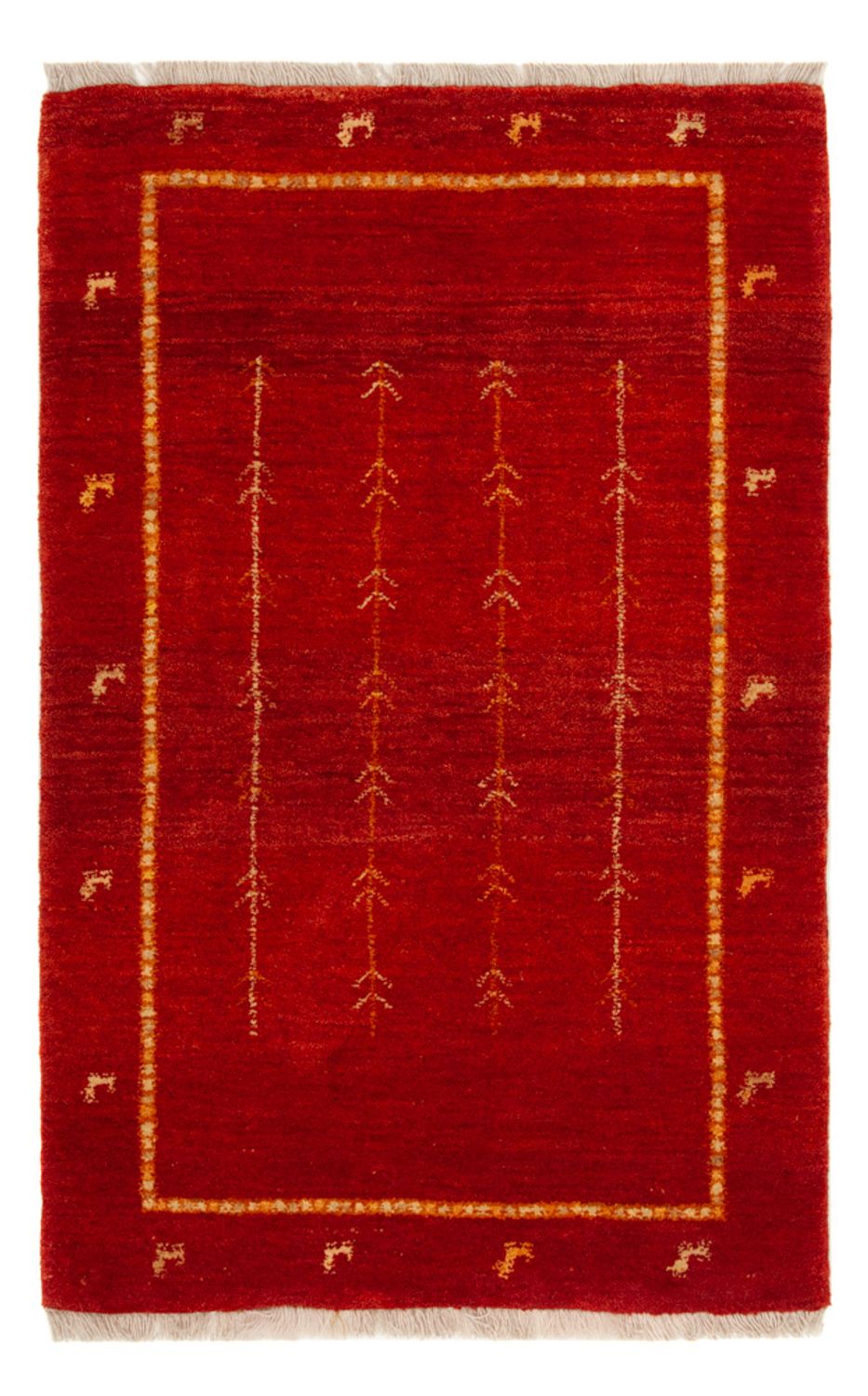 Tapis Gabbeh - Loribaft Persan - 133 x 84 cm - rouge