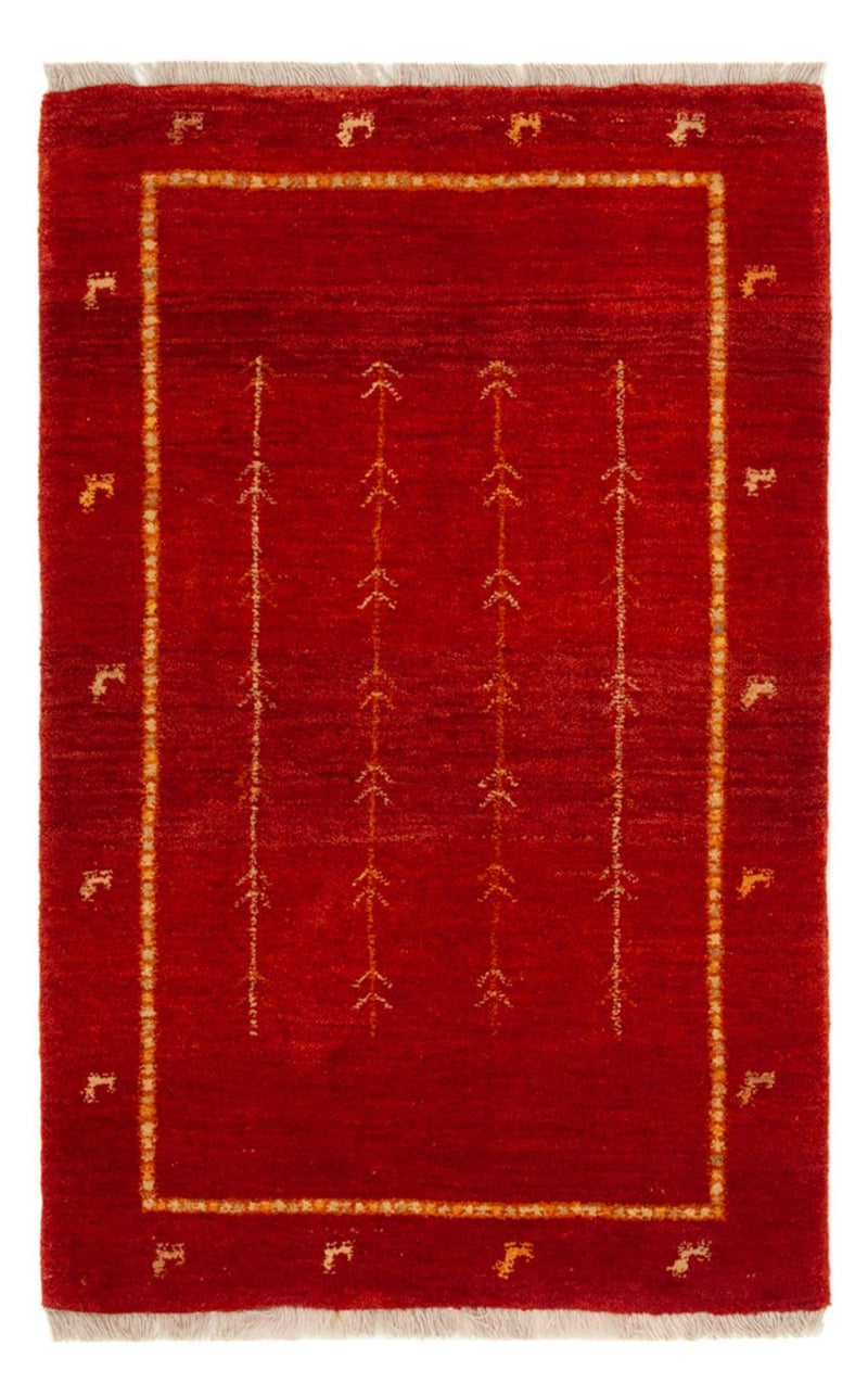 Tapis Gabbeh - Loribaft Persan - 133 x 84 cm - rouge