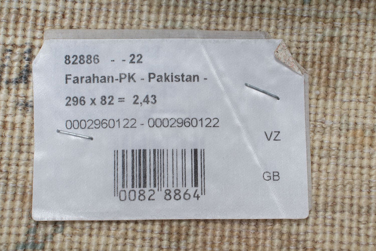 Tapis de couloir Tapis Ziegler - 296 x 82 cm - bleu clair