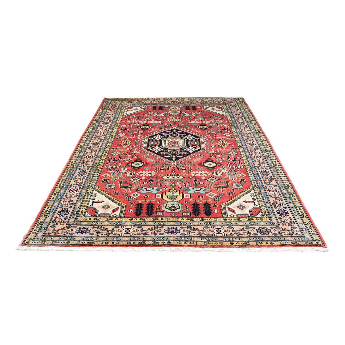 Tapis persan - Nain - 241 x 168 cm - rouge clair