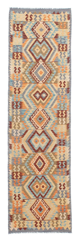 Tapis de couloir Tapis Kelim - Splash - 293 x 83 cm - multicolore