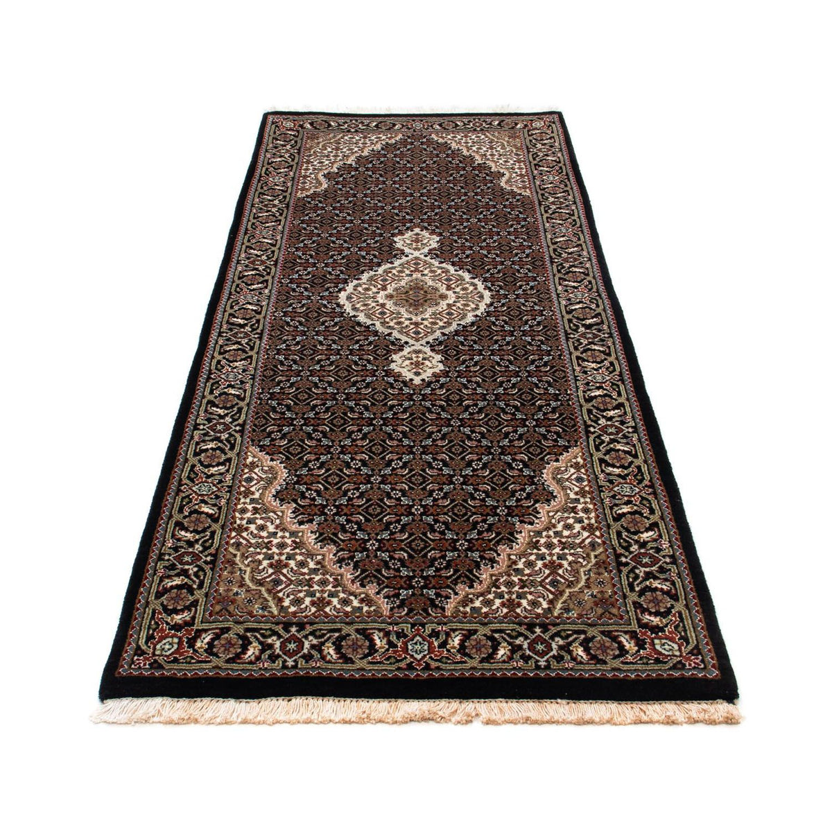 Tapis de couloir Tapis persan - Tabriz - 195 x 79 cm - bleu foncé