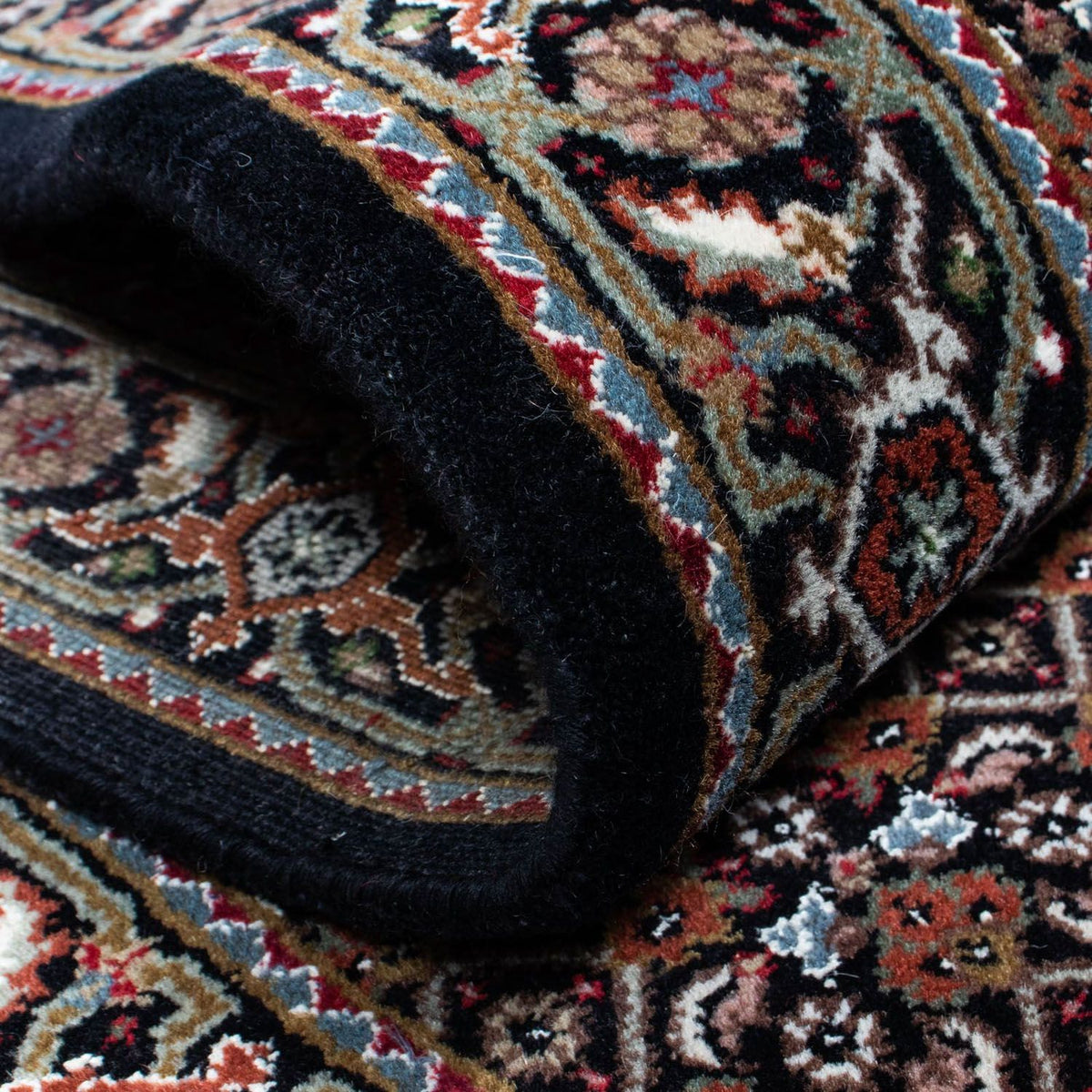 Tapis de couloir Tapis persan - Tabriz - 393 x 83 cm - bleu foncé