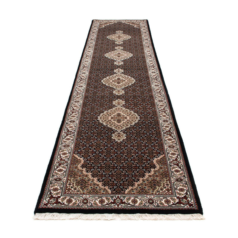 Tapis de couloir Tapis persan - Tabriz - 396 x 82 cm - bleu foncé