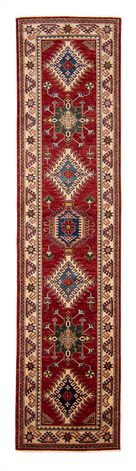 Tapis de couloir Tapis Ziegler - Kazak - 312 x 77 cm - rouge foncé
