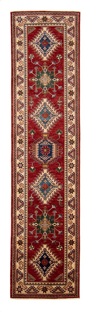 Tapis de couloir Tapis Ziegler - Kazak - 312 x 77 cm - rouge foncé