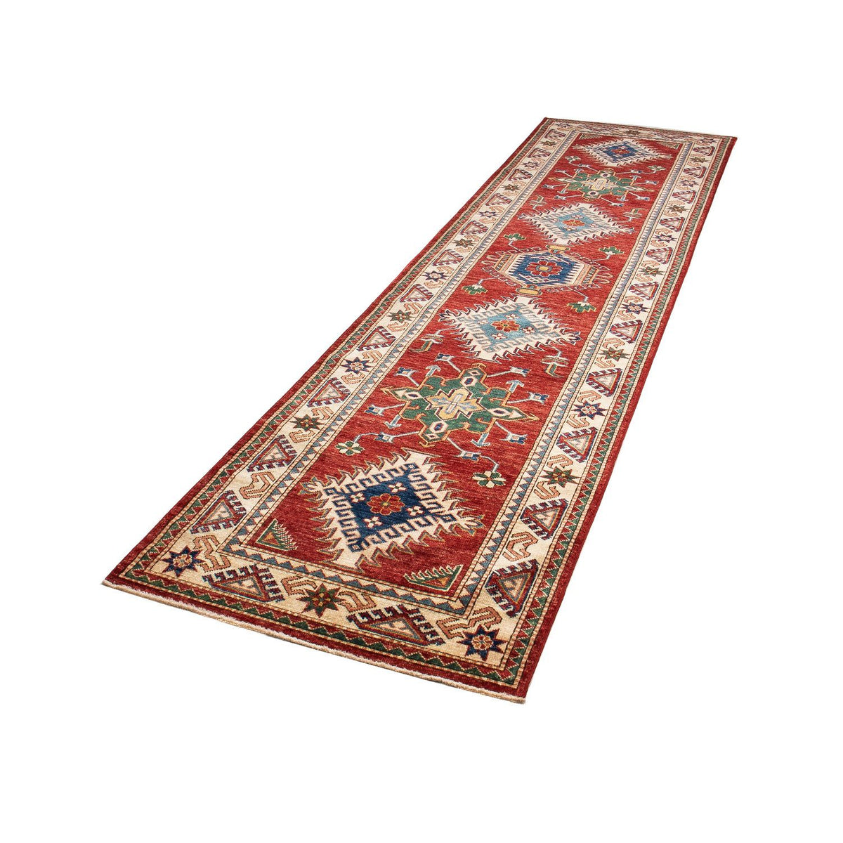 Tapis de couloir Tapis Ziegler - Kazak - 312 x 77 cm - rouge foncé