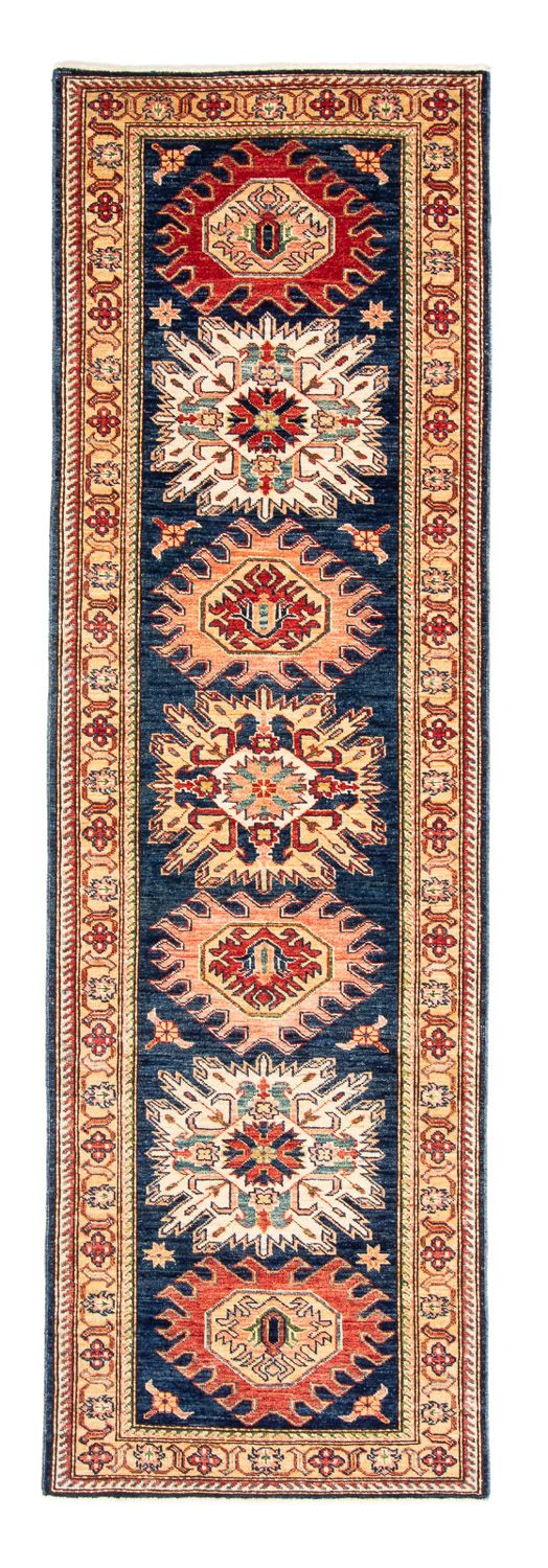 Tapis de couloir Tapis Ziegler - Kazak - 252 x 77 cm - bleu foncé