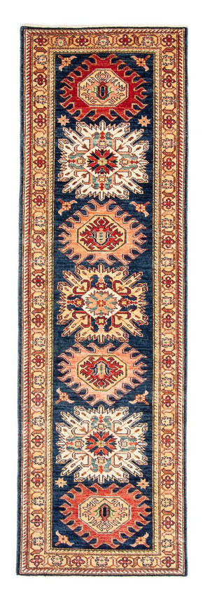 Tapis de couloir Tapis Ziegler - Kazak - 252 x 77 cm - bleu foncé