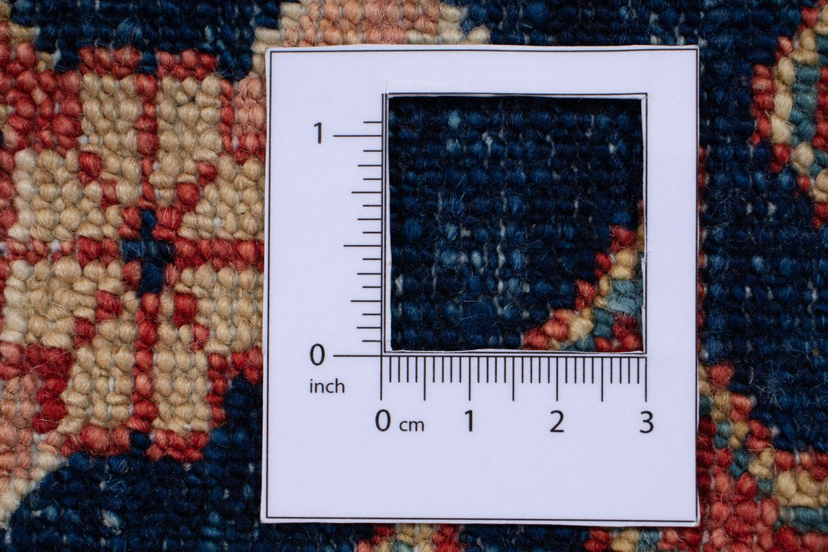 Tapis de couloir Tapis Ziegler - Kazak - 252 x 77 cm - bleu foncé