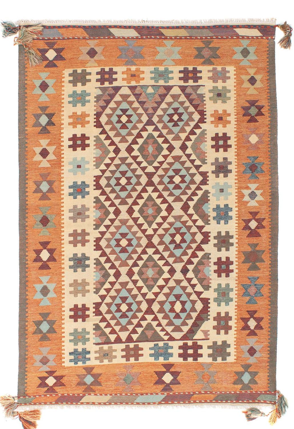 Tapis Kelim - Tendance - 203 x 146 cm - multicolore