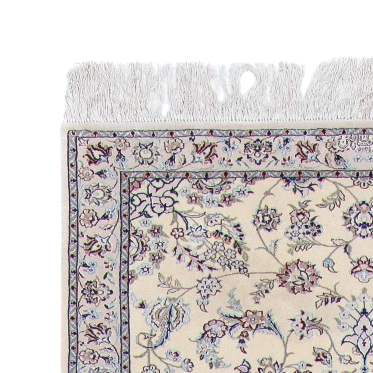Tapis de couloir Tapis persan - Nain - 446 x 100 cm - beige