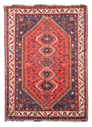 Tapis persan - Nomadic - 155 x 116 cm - rouge foncé