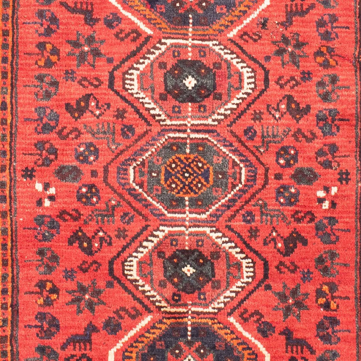 Tapis persan - Nomadic - 155 x 116 cm - rouge foncé