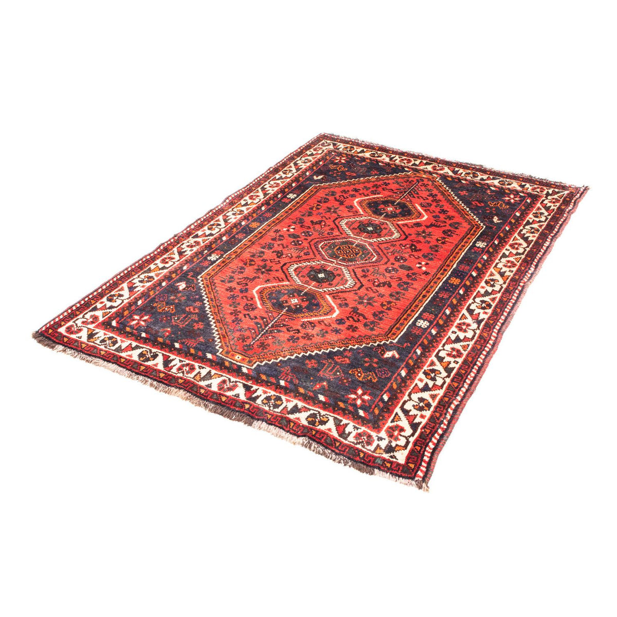Tapis persan - Nomadic - 155 x 116 cm - rouge foncé