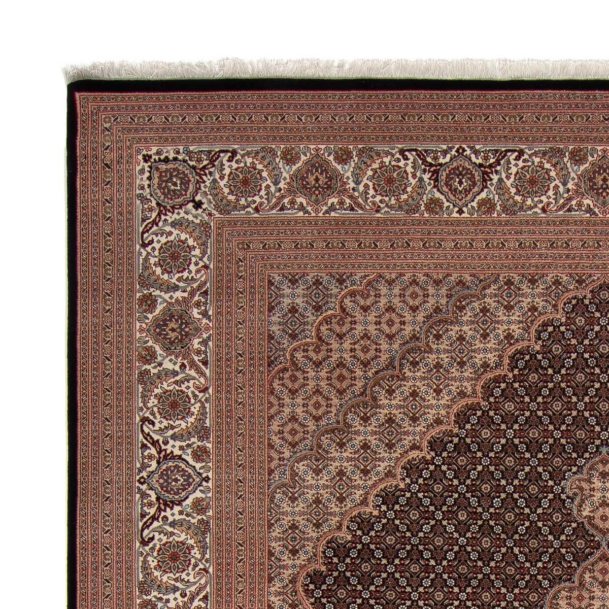 Tapis persan - Tabriz - 346 x 253 cm - bleu foncé