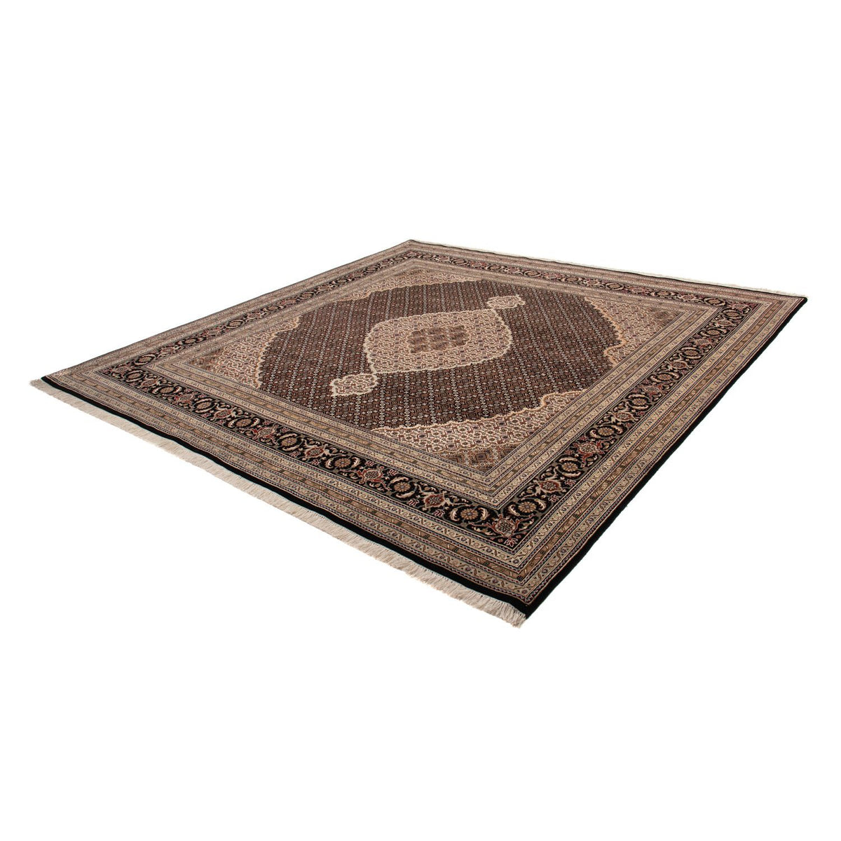 Tapis persan - Tabriz - 252 x 251 cm - bleu foncé