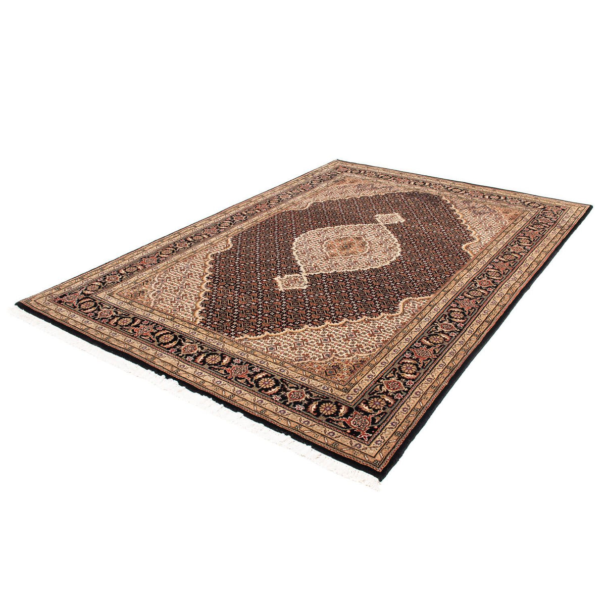 Tapis persan - Tabriz - 239 x 166 cm - bleu foncé