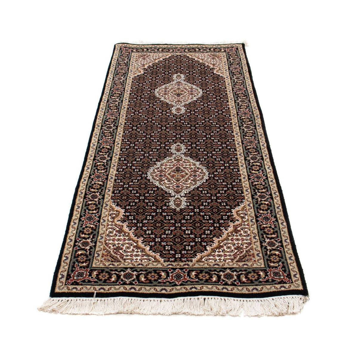 Tapis de couloir Tapis persan - Tabriz - 196 x 73 cm - bleu foncé