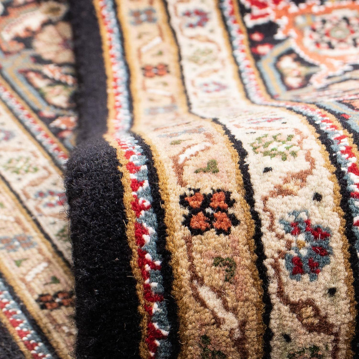 Tapis persan - Tabriz - 238 x 166 cm - bleu foncé