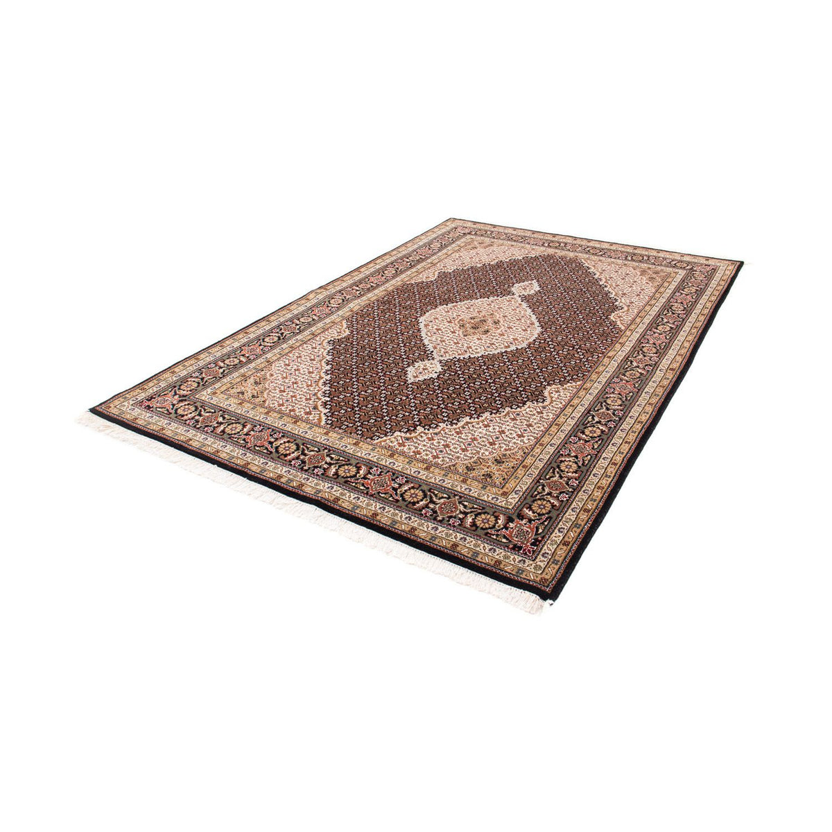 Tapis persan - Tabriz - 238 x 166 cm - bleu foncé