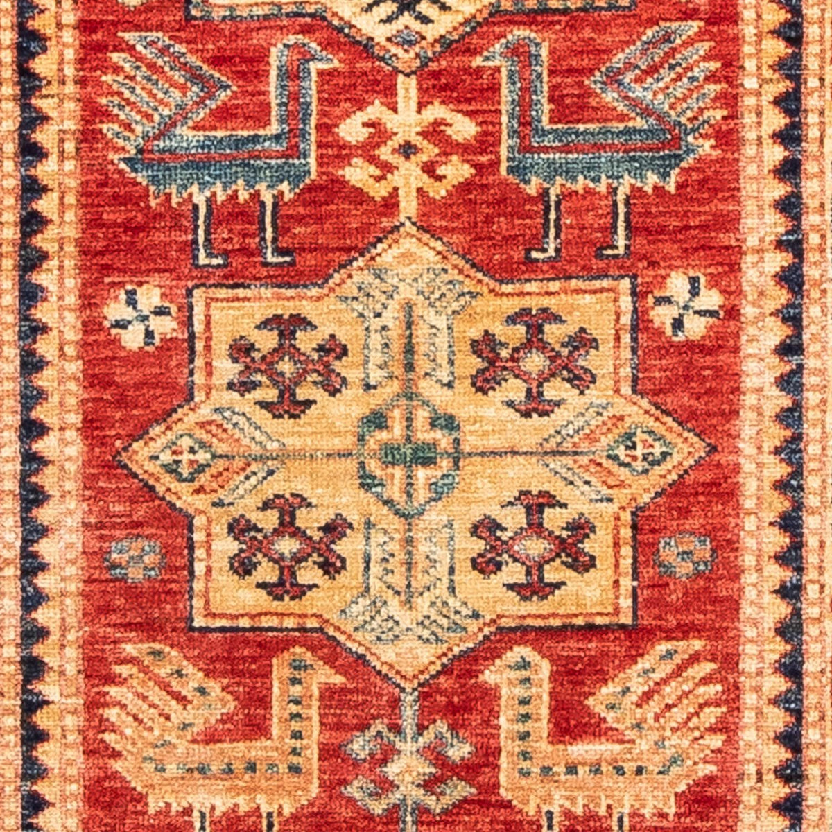 Tapis de couloir Tapis Ziegler - Kazak - 266 x 77 cm - rouge