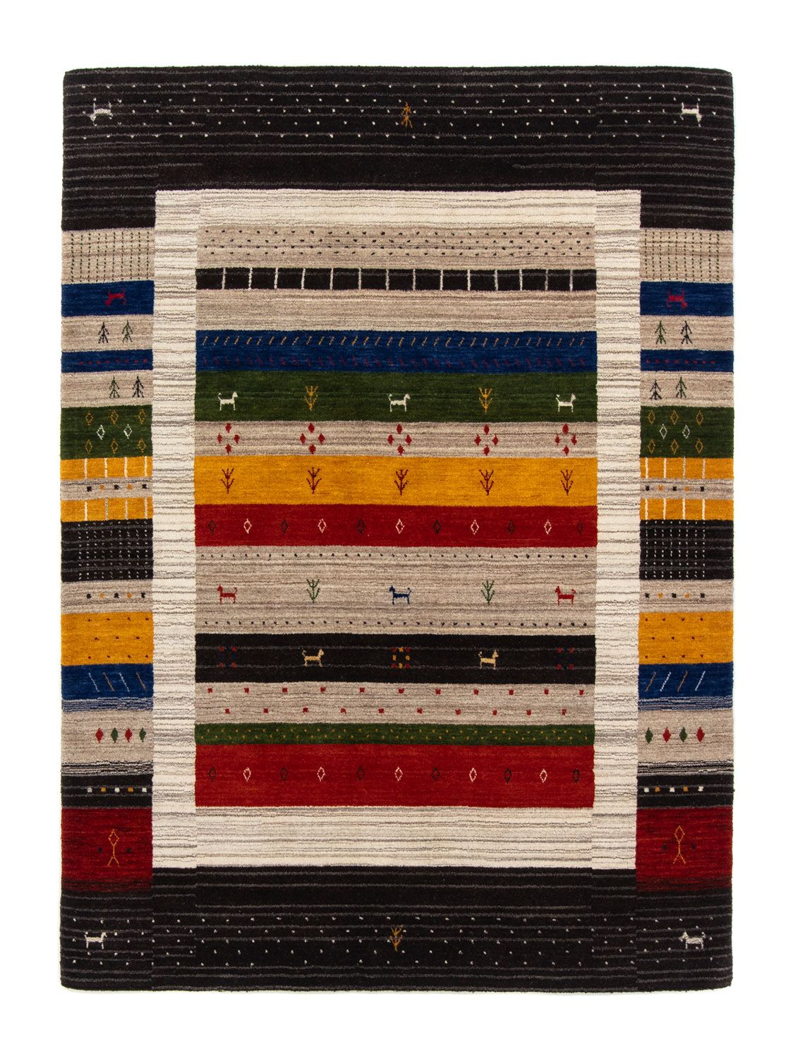 Tapis Gabbeh - Loribaft Persan - 202 x 142 cm - multicolore
