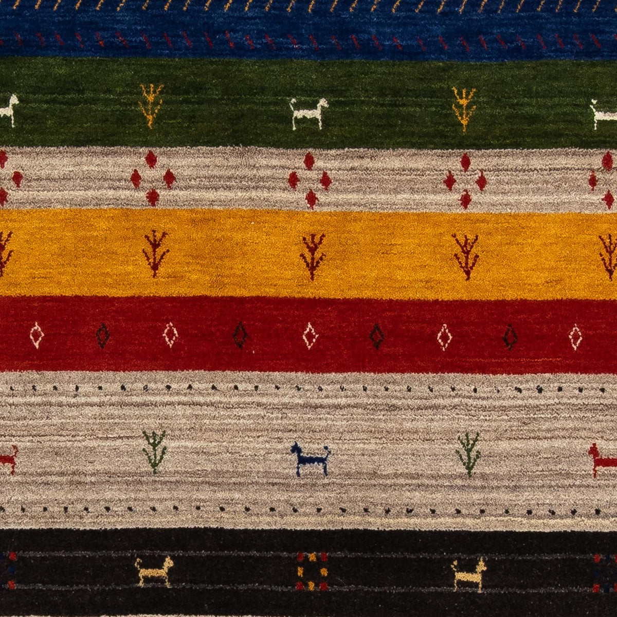 Tapis Gabbeh - Loribaft Persan - 202 x 142 cm - multicolore