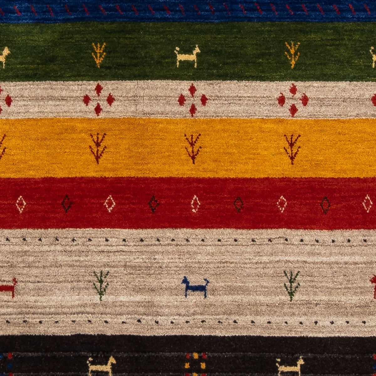 Tapis Gabbeh - Loribaft Persan - 202 x 143 cm - multicolore