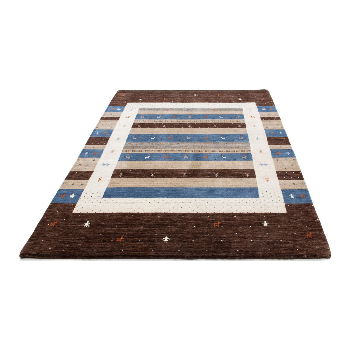 Tapis Gabbeh - Loribaft Persan - 206 x 141 cm - marron