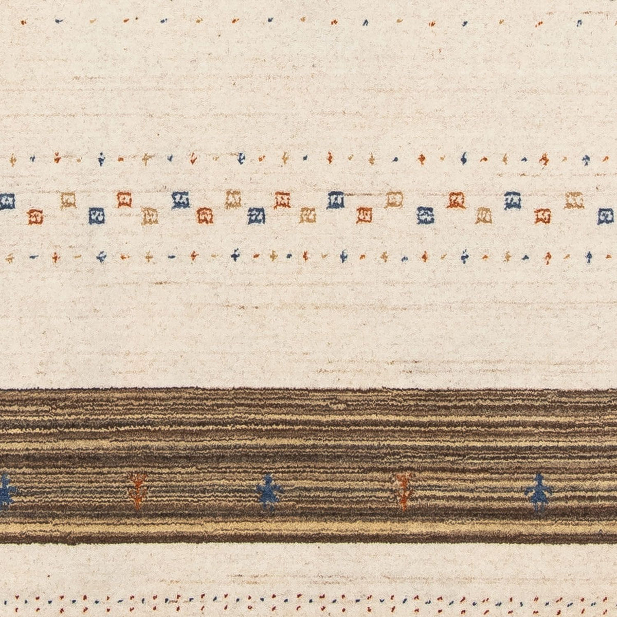Tapis Gabbeh - Loribaft Persan - 205 x 142 cm - marron foncé