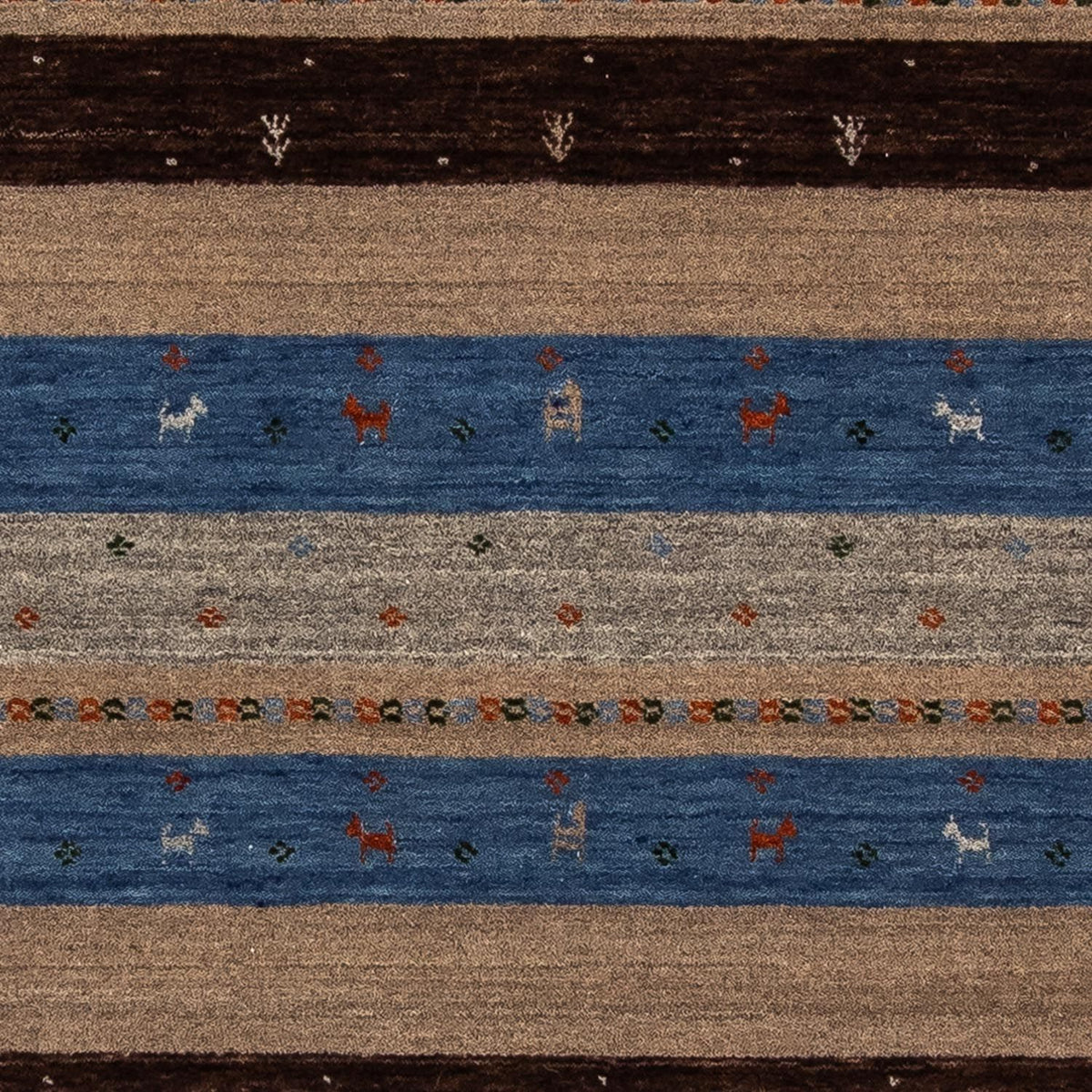 Tapis Gabbeh - Loribaft Persan - 204 x 142 cm - bleu foncé