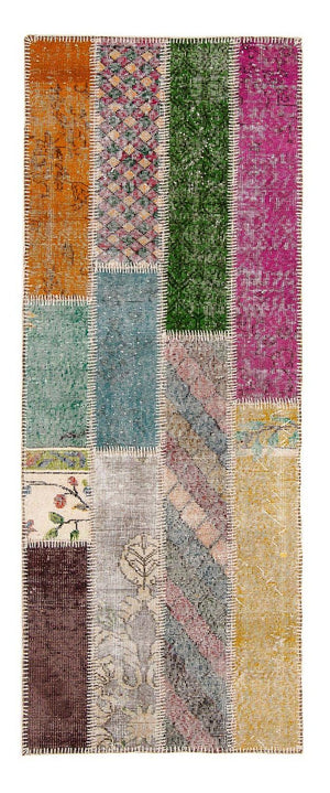Tapis de couloir Tapis patchwork - 203 x 90 cm - multicolore