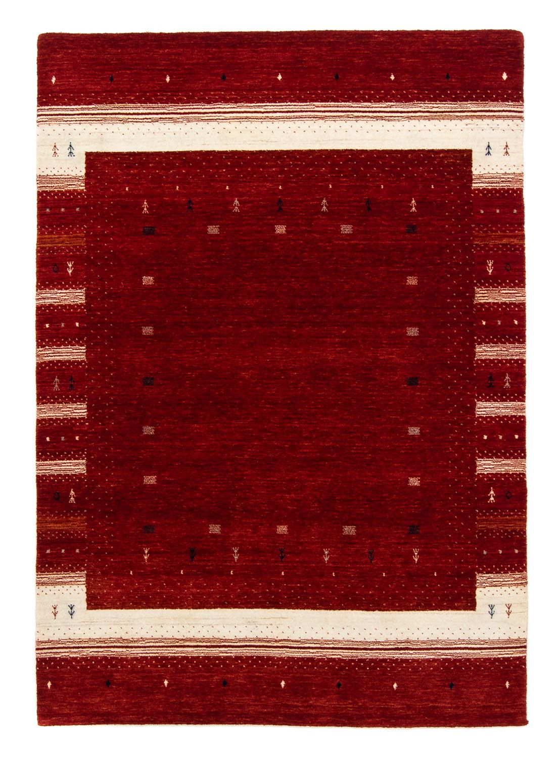 Tapis Gabbeh - Loribaft Persan - 203 x 141 cm - rouge