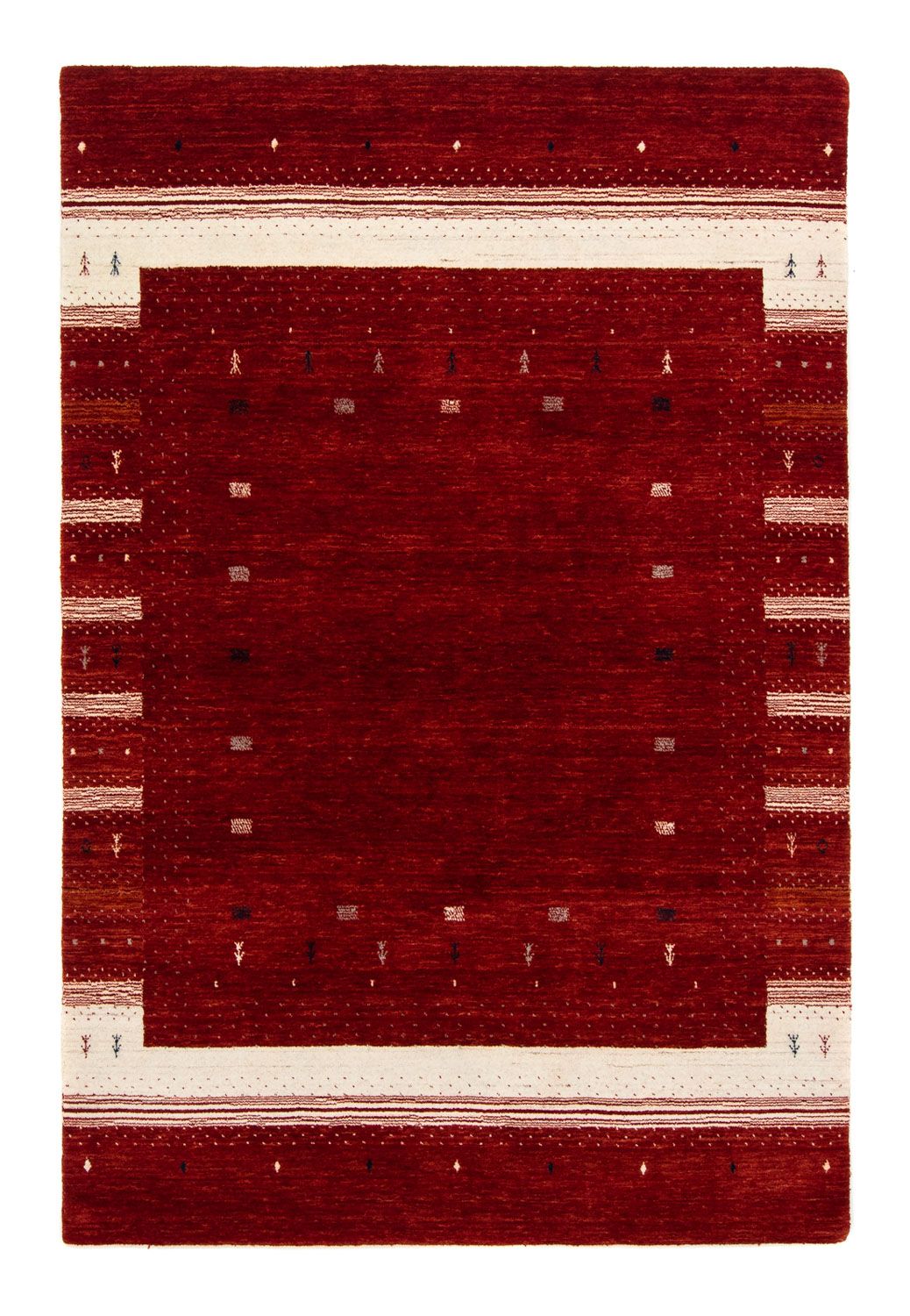 Tapis Gabbeh - Loribaft Persan - 204 x 140 cm - rouge
