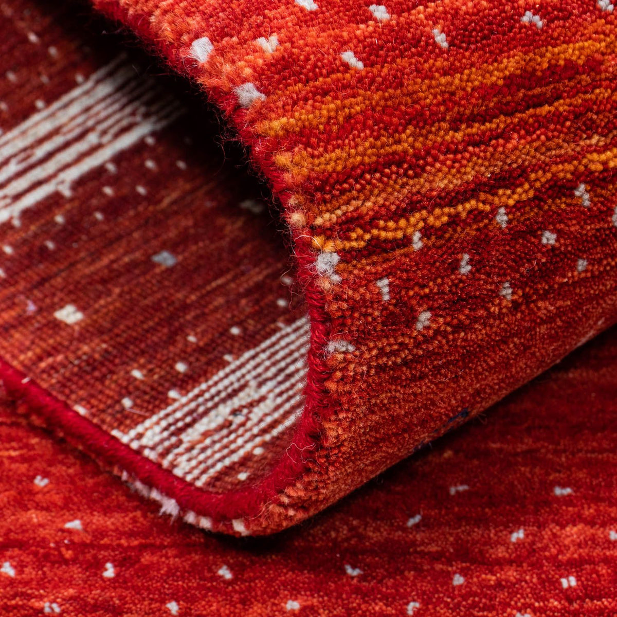 Tapis Gabbeh - Loribaft Persan - 204 x 140 cm - rouge