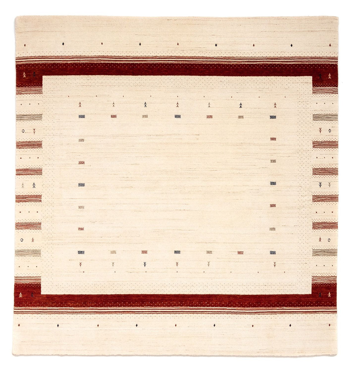 Tapis Gabbeh - Loribaft Persan carré - 255 x 255 cm - beige