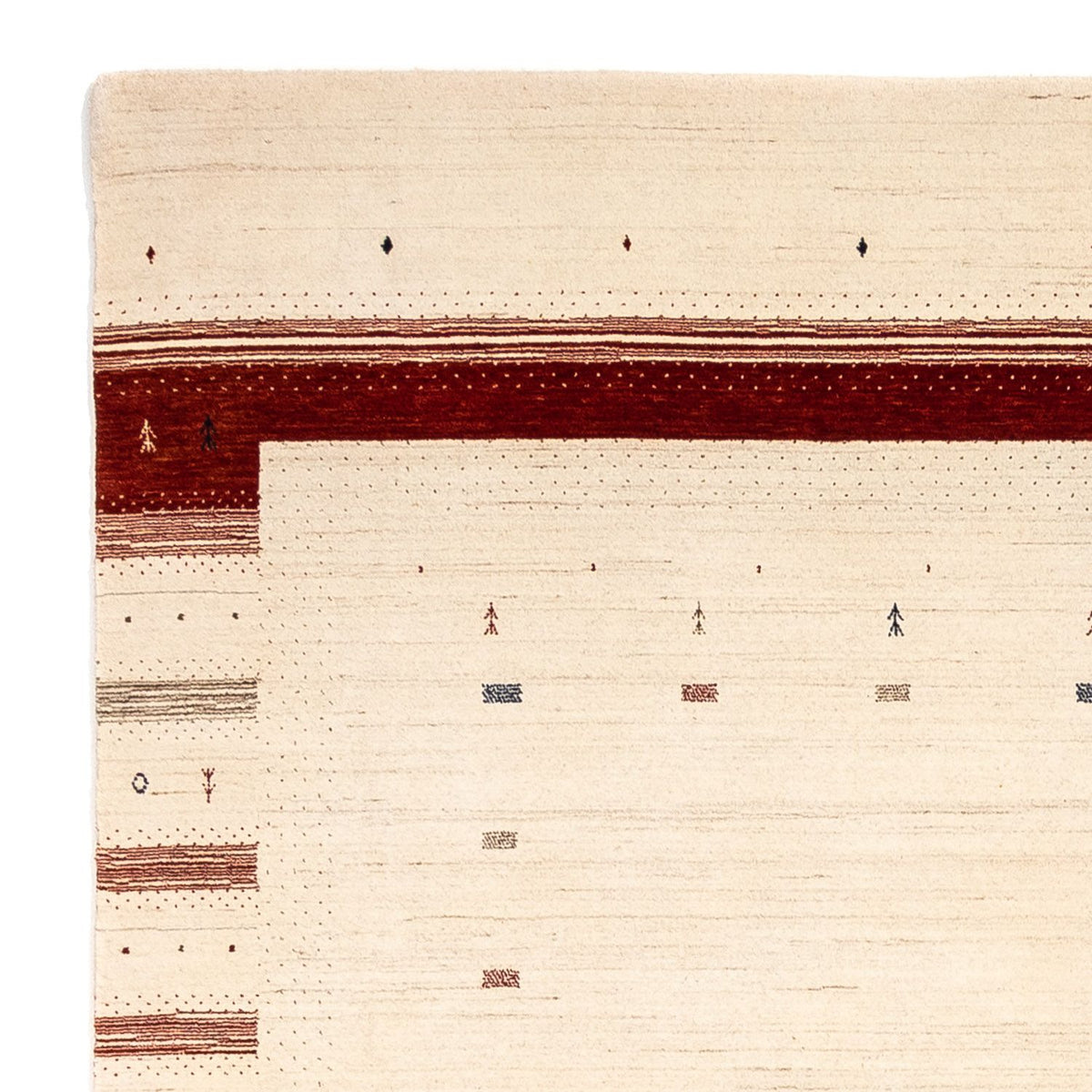 Tapis Gabbeh - Loribaft Persan carré - 255 x 255 cm - beige