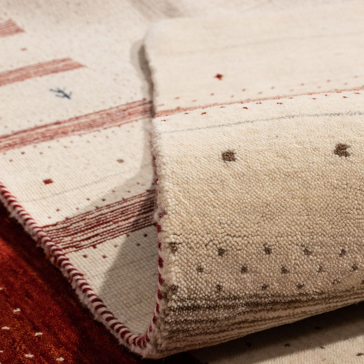 Tapis Gabbeh - Loribaft Persan carré - 255 x 255 cm - beige