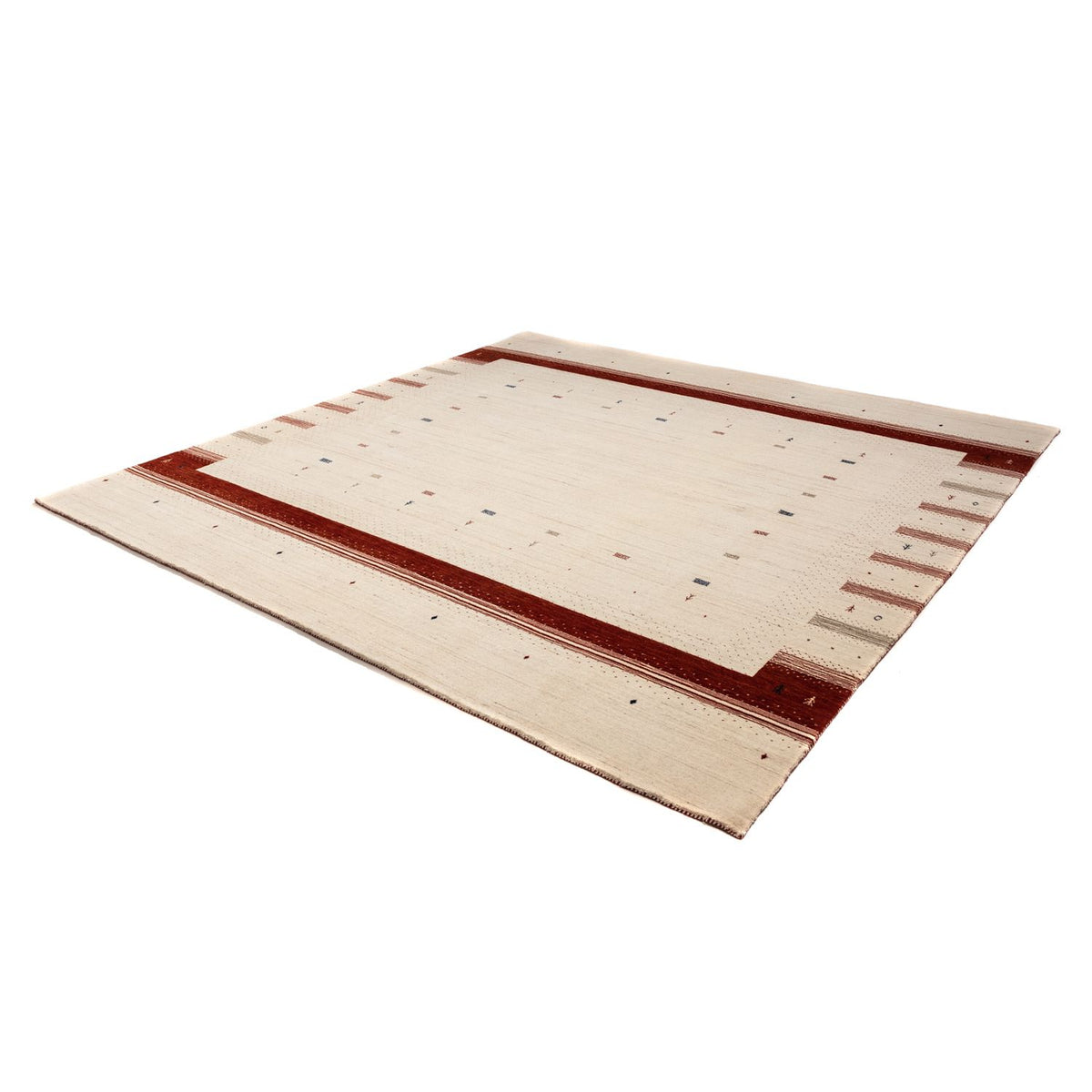 Tapis Gabbeh - Loribaft Persan carré - 255 x 255 cm - beige