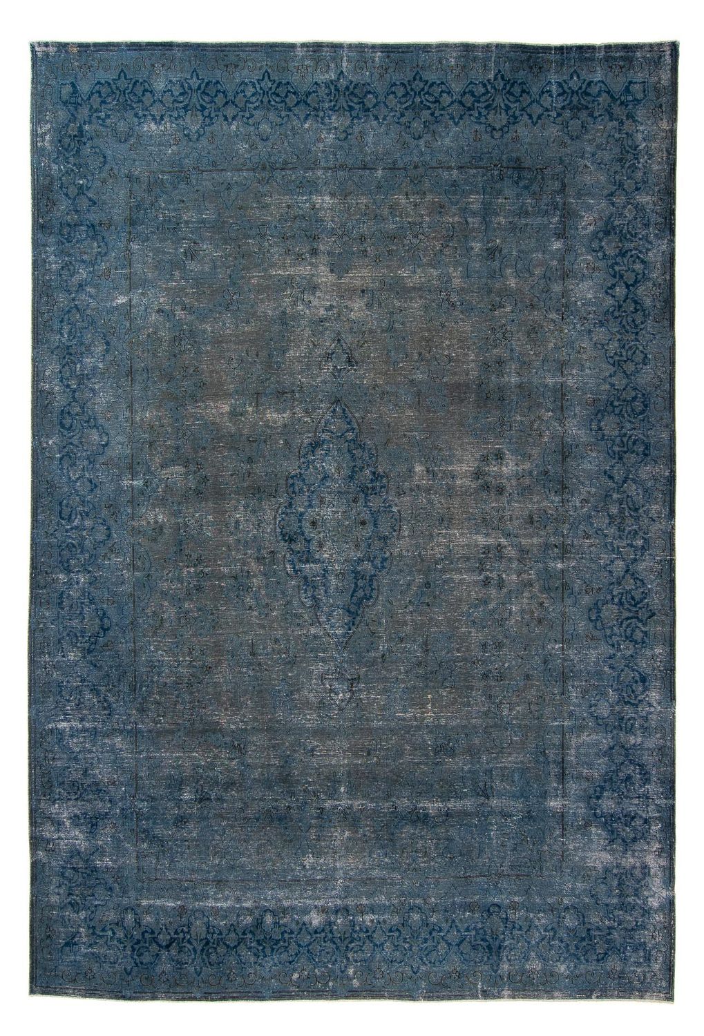 Tapis vintage - 386 x 290 cm - bleu foncé