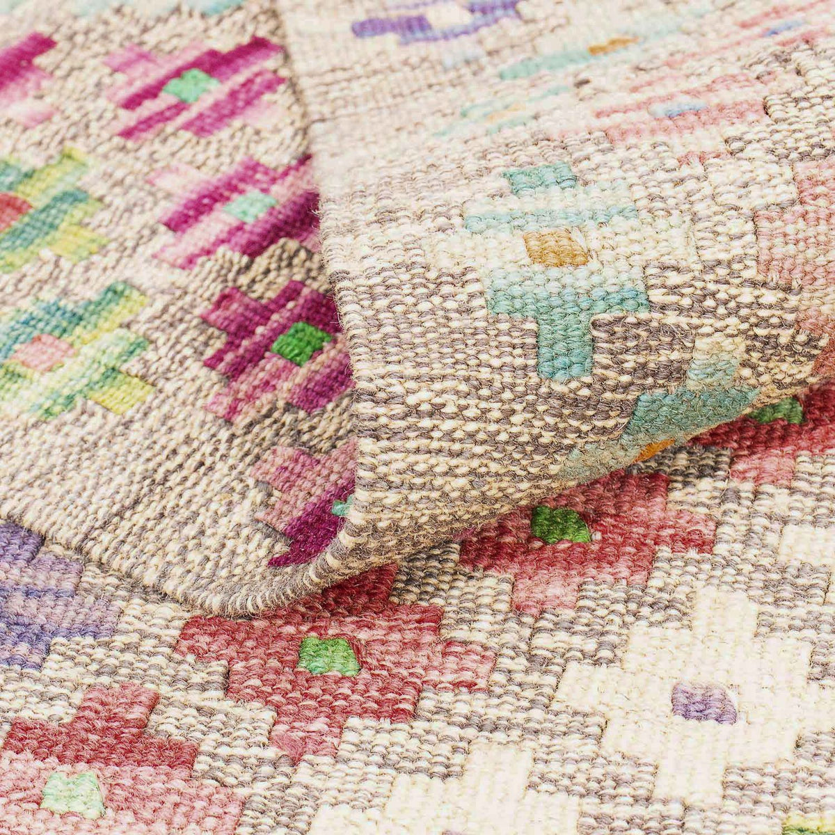 Tapis Kelim - Splash - 298 x 210 cm - multicolore