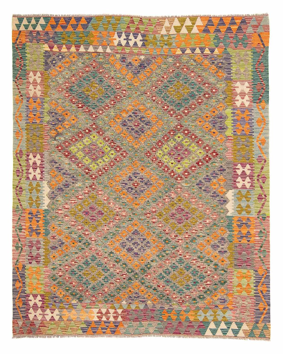 Tapis Kelim - Splash - 241 x 202 cm - multicolore