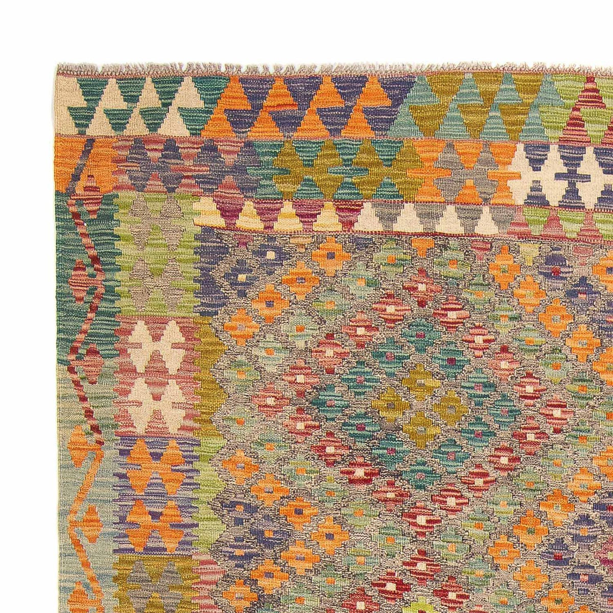 Tapis Kelim - Splash - 241 x 202 cm - multicolore