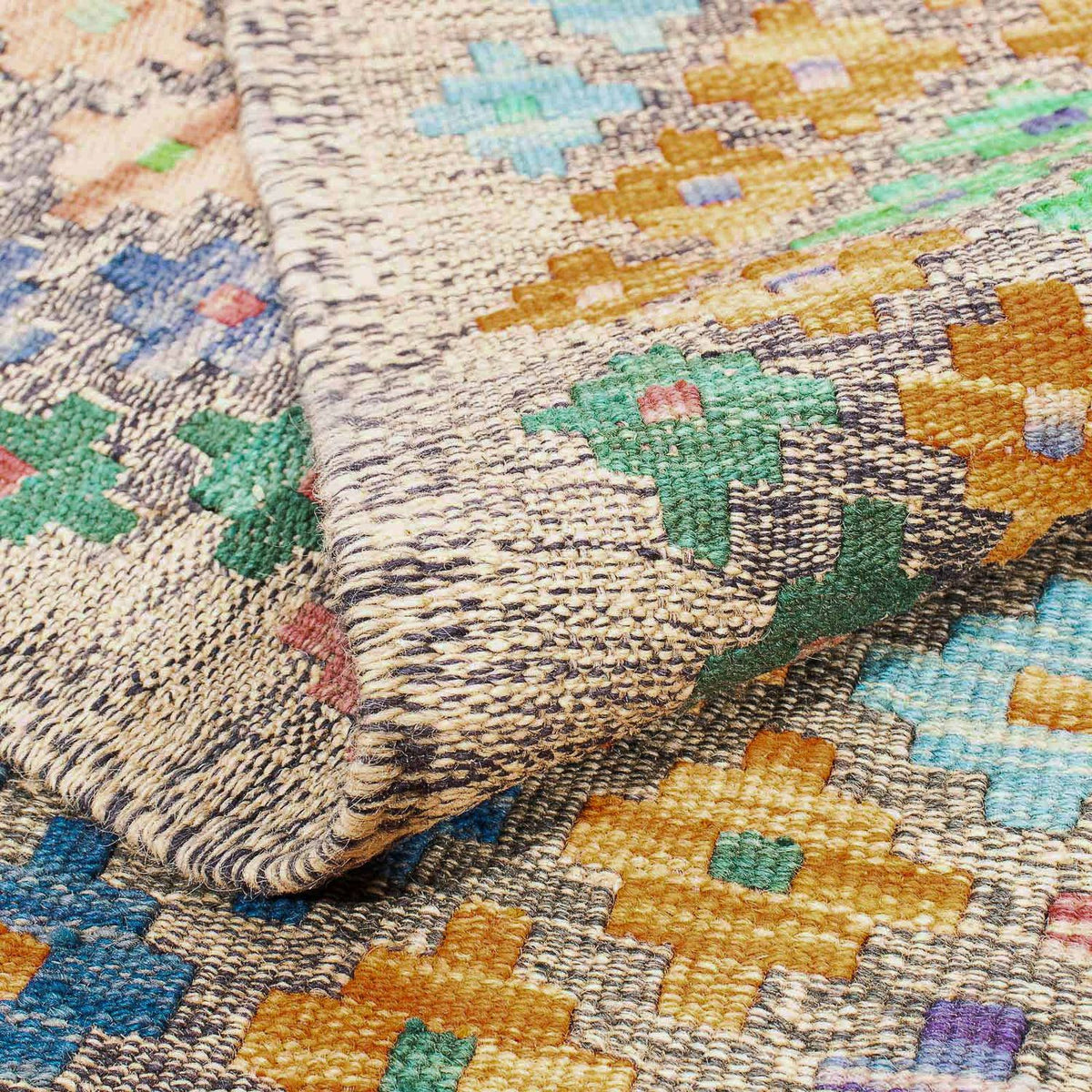 Tapis Kelim - Splash - 290 x 202 cm - multicolore