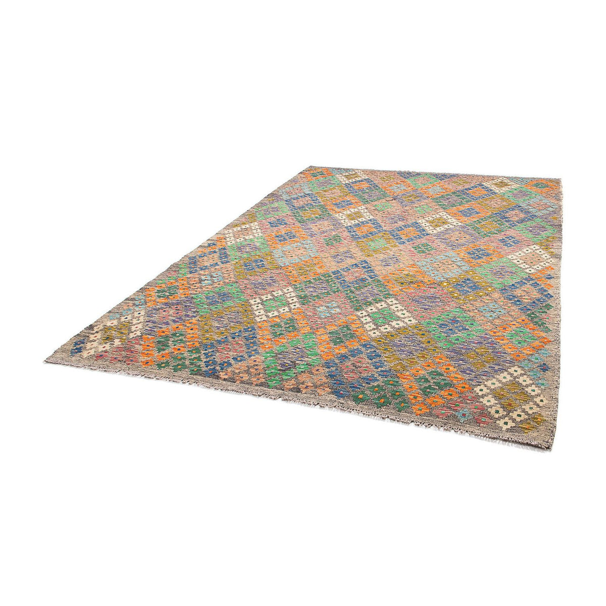 Tapis Kelim - Splash - 290 x 202 cm - multicolore