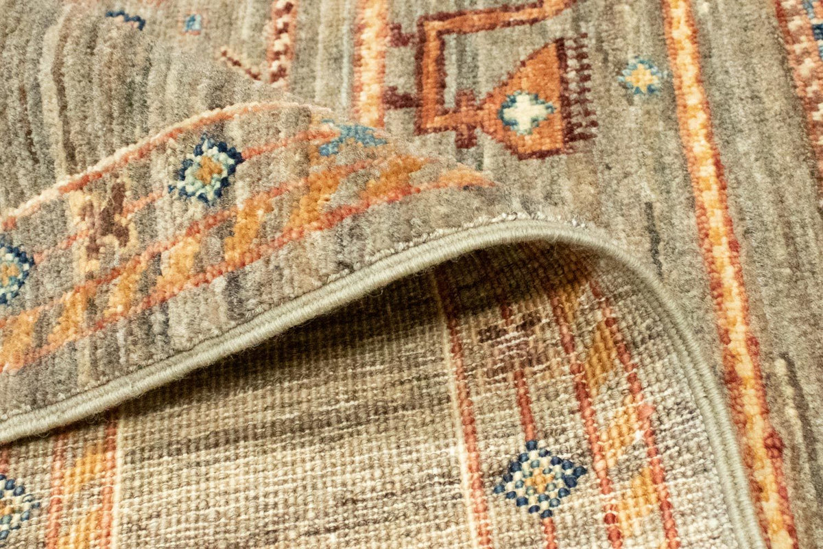 Tapis afghan - 199 x 150 cm - gris