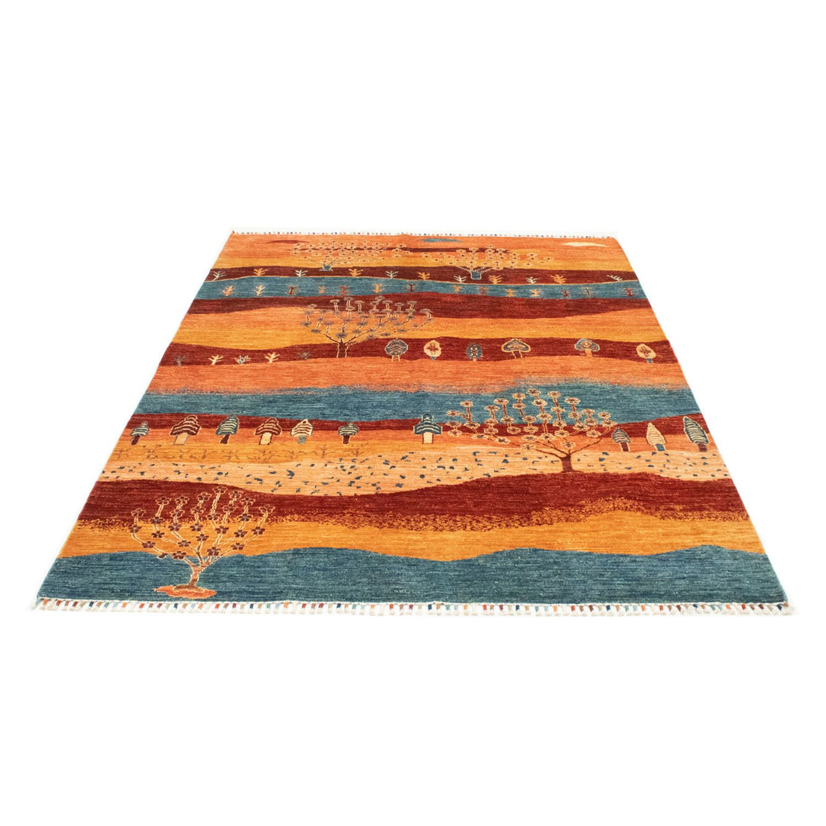 Tapis Gabbeh - Loribaft Persan - 204 x 150 cm - multicolore