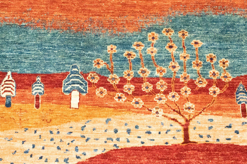 Tapis Gabbeh - Loribaft Persan - 206 x 157 cm - multicolore